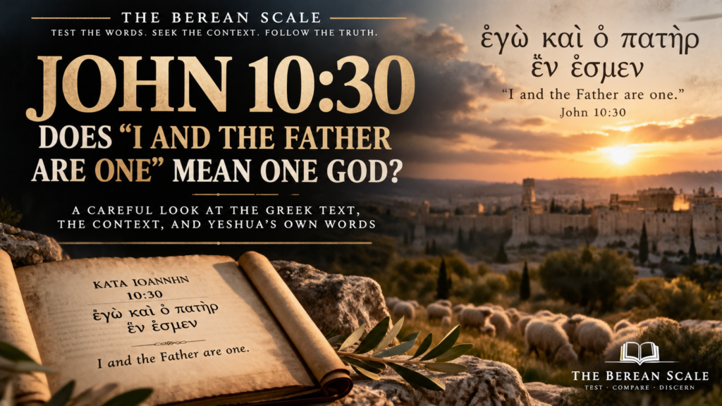 Does John 10:30 Mean Yeshua and the Father Are One God?