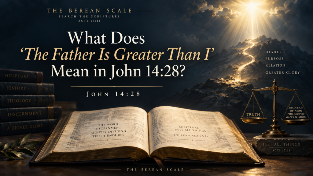 What Does “The Father Is Greater Than I” Mean in John 14:28?